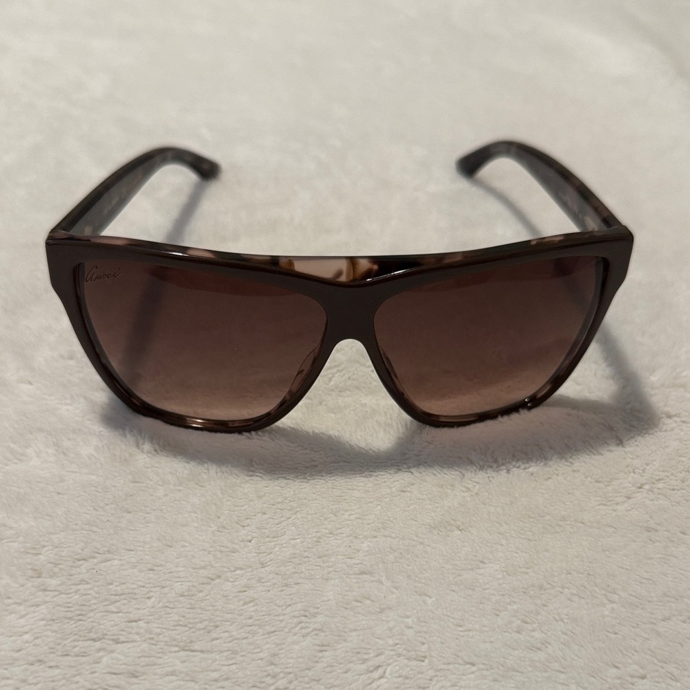Gucci Brown Gradient Shield Sunglasses